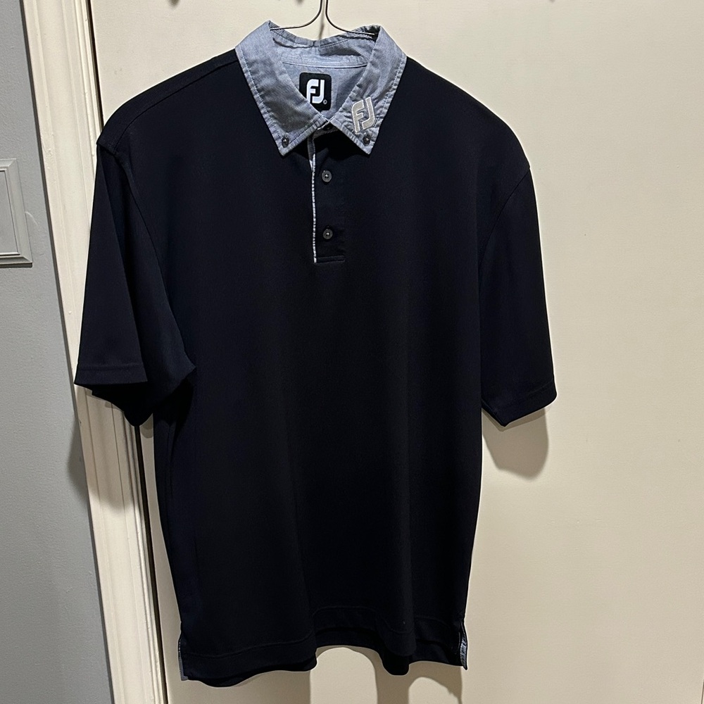 Men's Black FootJoy Golf Polo Shirt Large